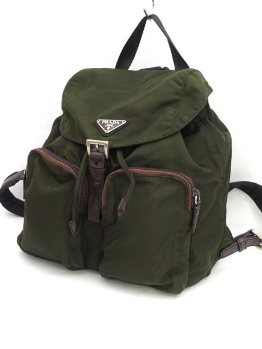 Vintage Prada Tessuto Nylon Backpack – Dark Green/Khaki